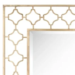 Decorative Mirrors-Kirkland's Home Gold Metal Quatrefoil Frame Mirror
