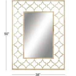 Decorative Mirrors-Kirkland's Home Gold Metal Quatrefoil Frame Mirror