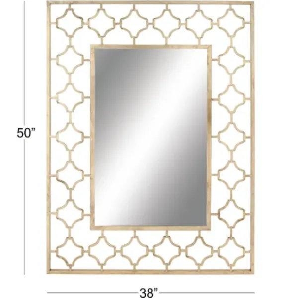 Decorative Mirrors-Kirkland's Home Gold Metal Quatrefoil Frame Mirror