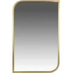 Decorative Mirrors-Kirkland's Home Gold Metal Rounded And Pointed Rectangular Mirror