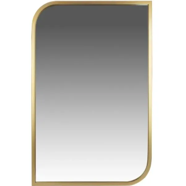 Decorative Mirrors-Kirkland's Home Gold Metal Rounded And Pointed Rectangular Mirror