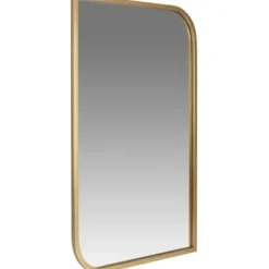 Decorative Mirrors-Kirkland's Home Gold Metal Rounded And Pointed Rectangular Mirror