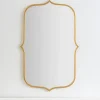 Framed Mirrors-Kirkland's Home Gold Metal Scallop Linear Mirror