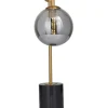 Table Lamps-Kirkland's Home Gold Metal Smoked Glass Shade Table Lamp Gray