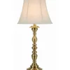 Table Lamps-Kirkland's Home Gold Metal Spindle Table Lamp White