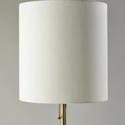 Floor Lamps-Kirkland's Home Gold Metal Trellis Accented Floor Lamp Gold/Ivory