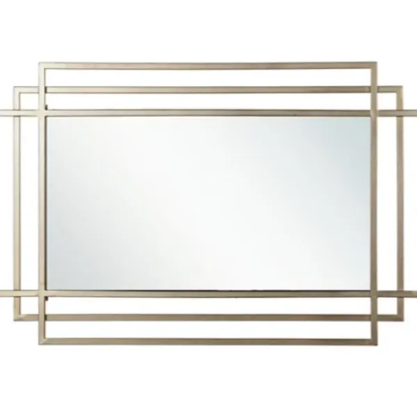 Decorative Mirrors-Kirkland's Home Gold Metal Triple Rectangle Wall Mirror