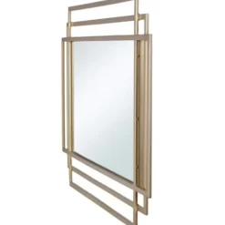 Decorative Mirrors-Kirkland's Home Gold Metal Triple Rectangle Wall Mirror