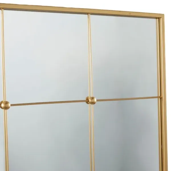 Decorative Mirrors-Kirkland's Home Gold Metal Windowpane Wall Mirror
