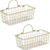 Wall Storage-Kirkland's Home Gold Metal Wire Cage Wall Baskets, Set Of 2