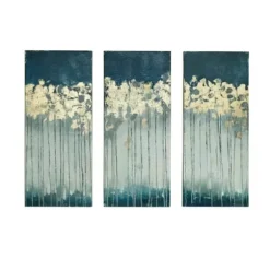 Canvas Art-Kirkland's Home Gold Midnight Forest Canvas Art Prints, Set Of 3 Blue/Gold