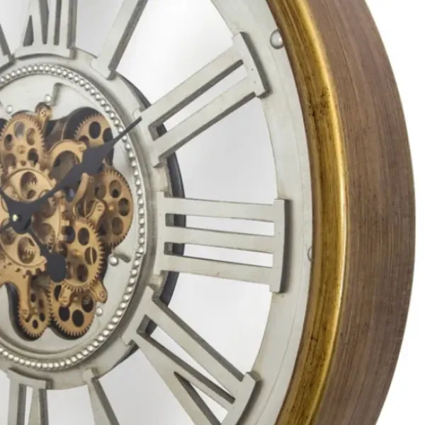 Clocks-Kirkland's Home Gold Moving Gears Open Wall Clock