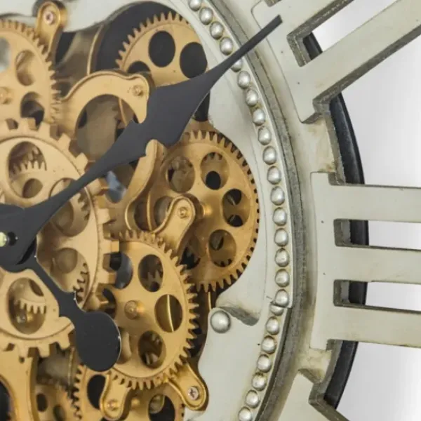 Clocks-Kirkland's Home Gold Moving Gears Open Wall Clock