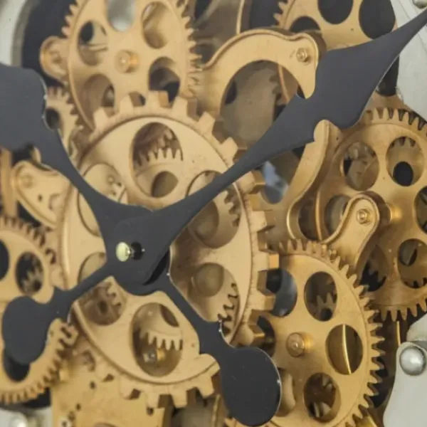 Clocks-Kirkland's Home Gold Moving Gears Open Wall Clock