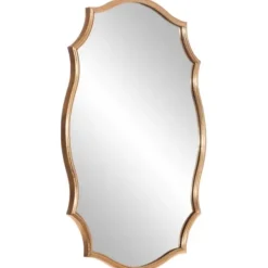 Decorative Mirrors-Kirkland's Home Gold Ornate Scalloped Mirror