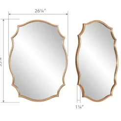 Decorative Mirrors-Kirkland's Home Gold Ornate Scalloped Mirror