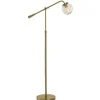 Floor Lamps-Kirkland's Home Gold Ribbed Glass Task Floor Lamp Clear