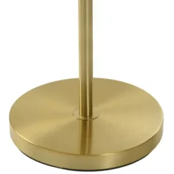 Floor Lamps-Kirkland's Home Gold Ribbed Glass Task Floor Lamp Clear