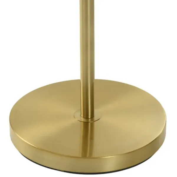 Floor Lamps-Kirkland's Home Gold Ribbed Glass Task Floor Lamp Clear