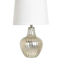 Table Lamps-Kirkland's Home Gold Ribbed Mercury Glass Table Lamp White