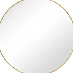 Framed Mirrors-Kirkland's Home Gold Round Simple Frame Large Wall Mirror