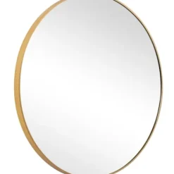 Framed Mirrors-Kirkland's Home Gold Round Simple Frame Large Wall Mirror