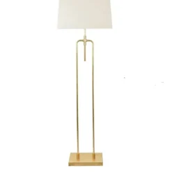 Floor Lamps-Kirkland's Home Gold Salinas Metal Floor Lamp White