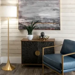 Floor Lamps-Kirkland's Home Gold Sleek Modern Floor Lamp White