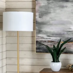 Floor Lamps-Kirkland's Home Gold Sleek Modern Floor Lamp White