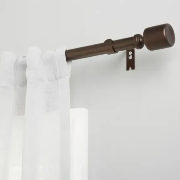 Curtain Rods & Hardware-Kirkland's Home Gold Stacked Cylinder Curtain Rod, 120 In.