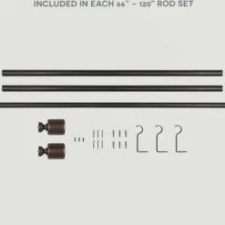 Curtain Rods & Hardware-Kirkland's Home Gold Stacked Cylinder Curtain Rod, 120 In.