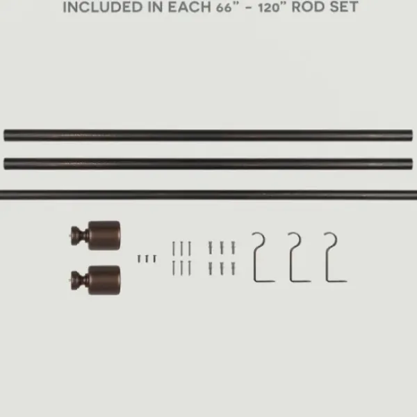 Curtain Rods & Hardware-Kirkland's Home Gold Stacked Cylinder Curtain Rod, 120 In.