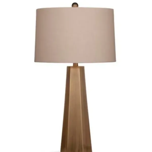 Table Lamps-Kirkland's Home Gold Tapered Hexagon Table Lamp Tan