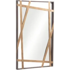 Framed Mirrors-Kirkland's Home Gold Tilted Abstract Framed Mirror