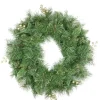 Wreaths-Kirkland's Home Gold Tipped Pine Needle And Berries Wreath Green/Gold