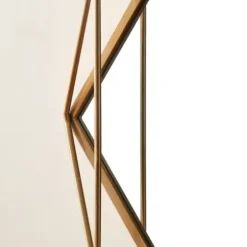 Decorative Mirrors-Kirkland's Home Gold Wire Metal Hexagon Frame Wall Mirror