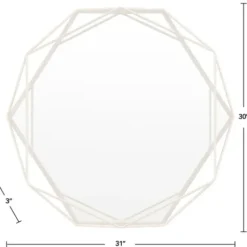 Decorative Mirrors-Kirkland's Home Gold Wire Metal Hexagon Frame Wall Mirror