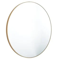 Decorative Mirrors-Kirkland's Home Gold Wood Round Frame Mirror