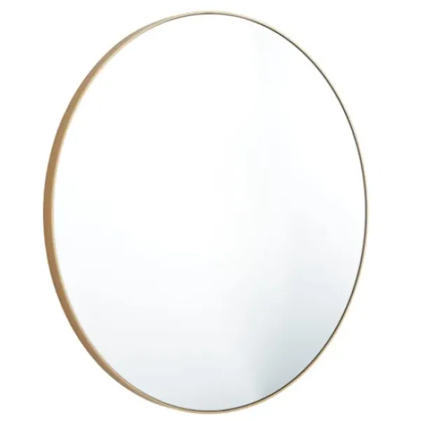 Decorative Mirrors-Kirkland's Home Gold Wood Round Frame Mirror