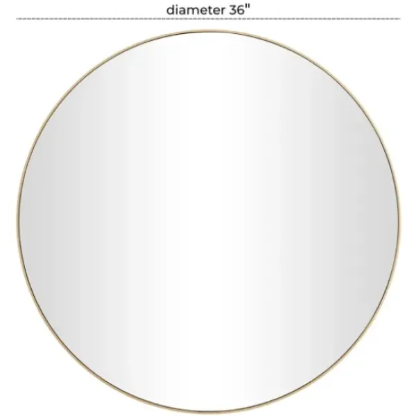 Decorative Mirrors-Kirkland's Home Gold Wood Round Frame Mirror