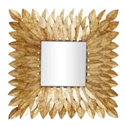 Framed Mirrors-Kirkland's Home Golden Leaves Metal Framed Mirror