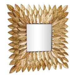 Framed Mirrors-Kirkland's Home Golden Leaves Metal Framed Mirror