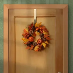 Wreaths-Kirkland's Home Golden Maple Pumpkins Harvest Wreath Orange/Red/Brown