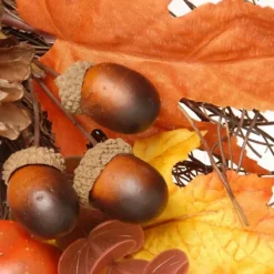 Wreaths-Kirkland's Home Golden Maple Pumpkins Harvest Wreath Orange/Red/Brown