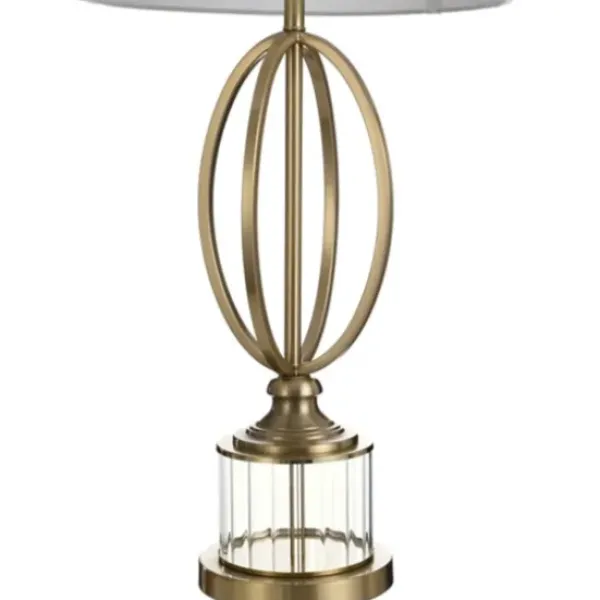 Table Lamps-Kirkland's Home Golden Open Egg Base Table Lamp White