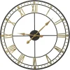 Clocks-Kirkland's Home Golden Open Face Industrial Wall Clock