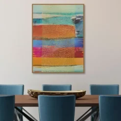 Canvas Art-Kirkland's Home Golden Rain Framed Canvas Art Print Multi