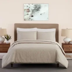 Duvets-Kirkland's Home Golden Shore Textured 3-Pc. King Duvet Set Tan