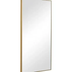 Framed Mirrors-Kirkland's Home Golden Simple Rectangular Frame Wall Mirror