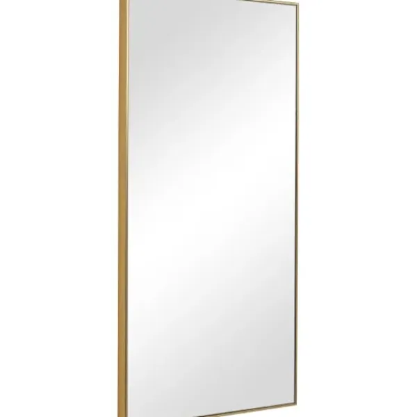 Framed Mirrors-Kirkland's Home Golden Simple Rectangular Frame Wall Mirror